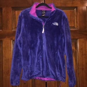 Fuzzy North Face Fur Zip Up Sweatshirt Jacket